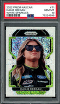 2022 Panini Prizm Hailie Deegan White Sparkles PSA 10 NASCAR
