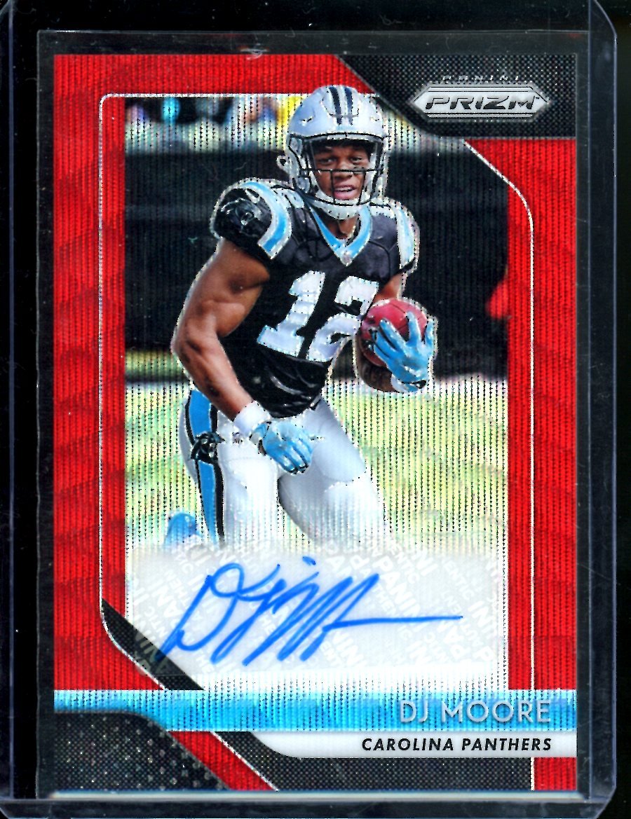 2018 Panini Prizm DJ Moore Rookie Red Wave Auto /199 Bears