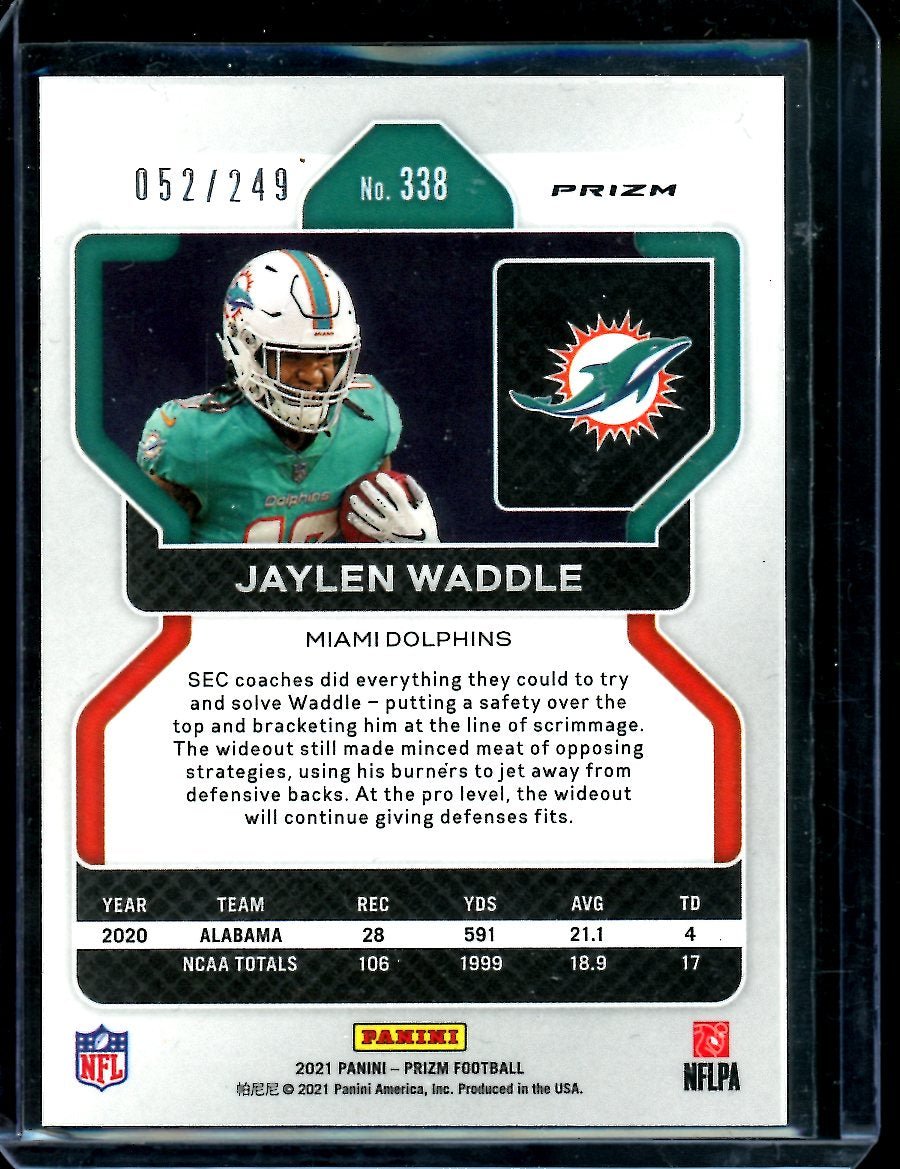 2021 Panini Prizm Jaylen Waddle Rookie Orange /249 Dolphins