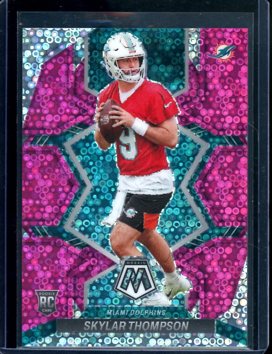 2022 Panini Mosaic Skylar Thompson Rookie Pink Disco /20 Dolphins