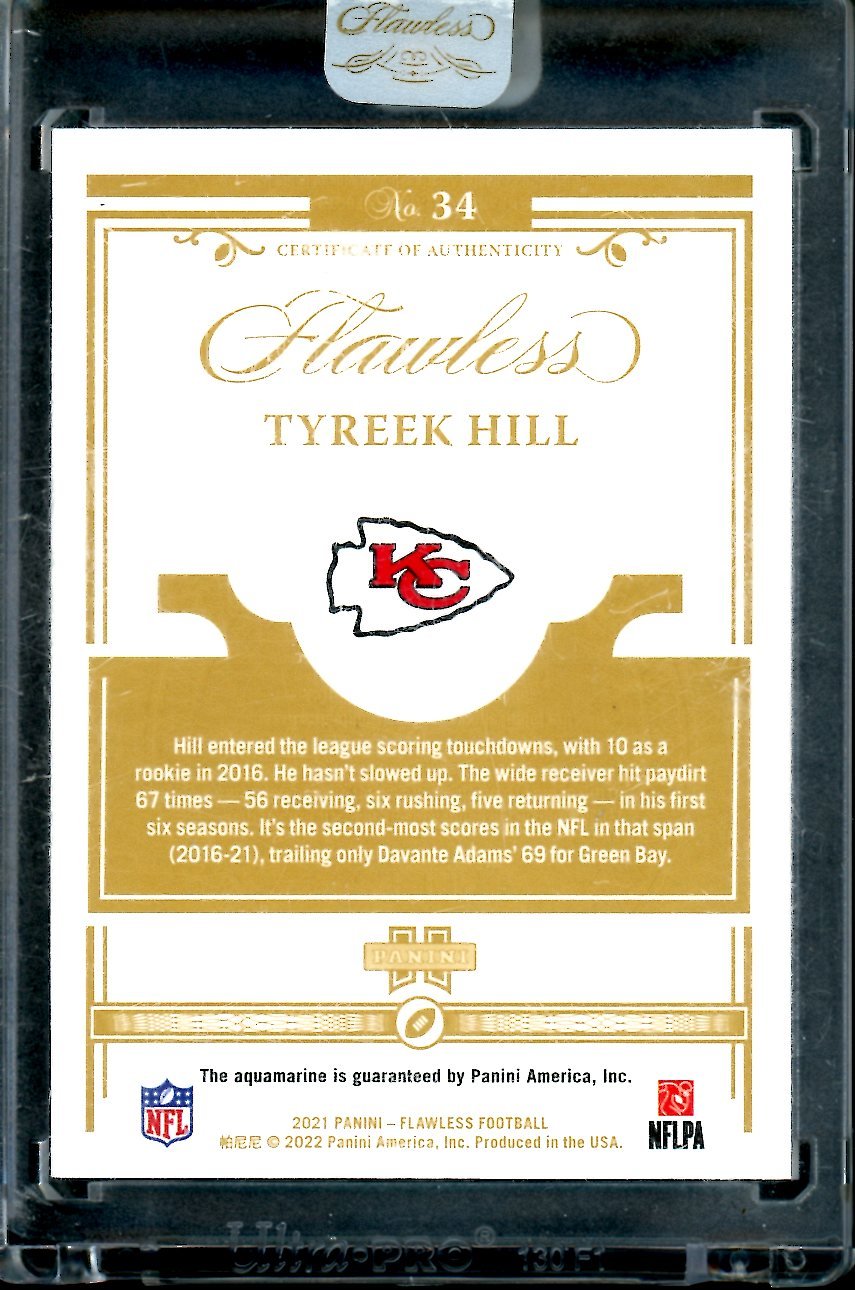 2021 Panini Flawless Tyreek Hill Diamond /2 Dolphins
