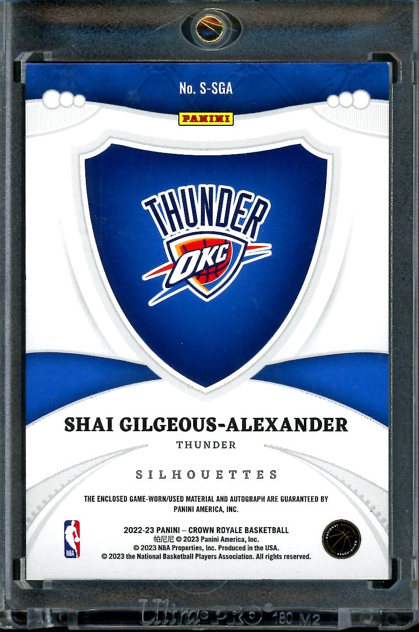 2022/23 Panini Crown Royale Shai Gilgeous-Alexander Silhouettes Patch Auto /10 Thunder