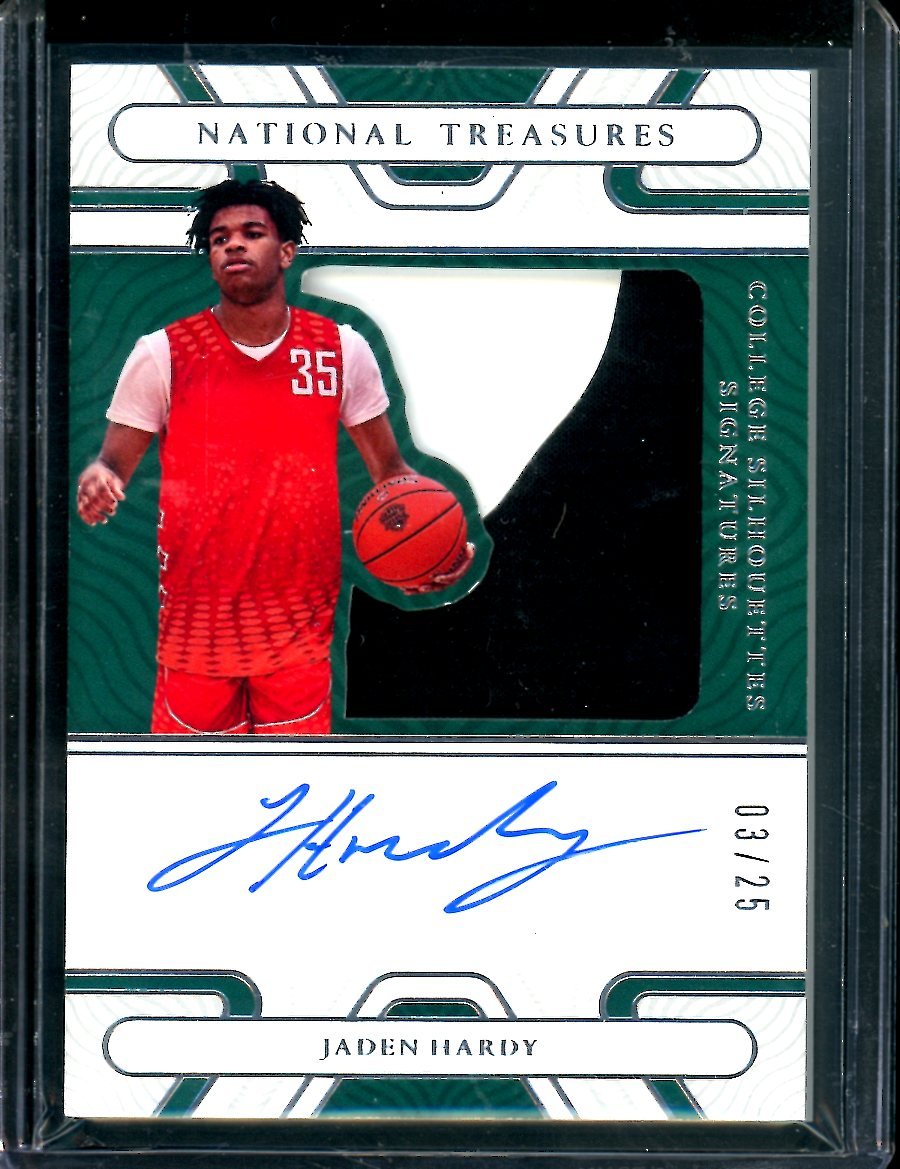 2022/23 Panini National Treasures Collegiate Jaden Hardy Rookie RPA /25 Mavericks