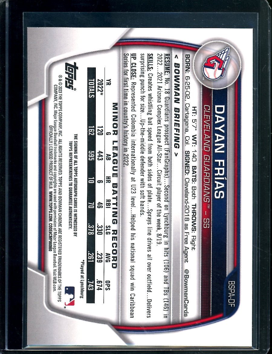 2023 Bowman Sapphire Dayan Frian 1st Bowman Auto Orange /25 Guardians