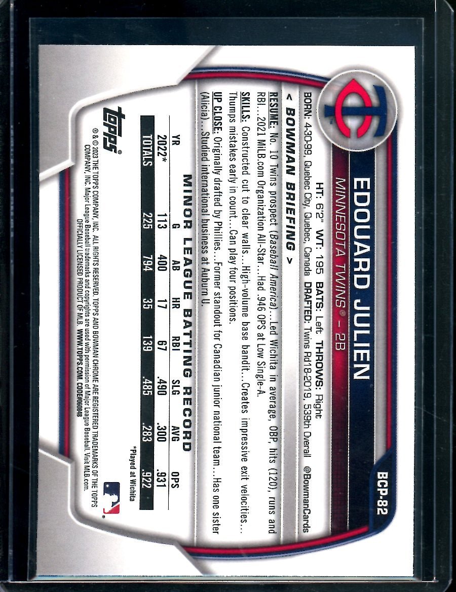 2023 Bowman Sapphire Eduard Julien 1st Bowman Sapphire Twins