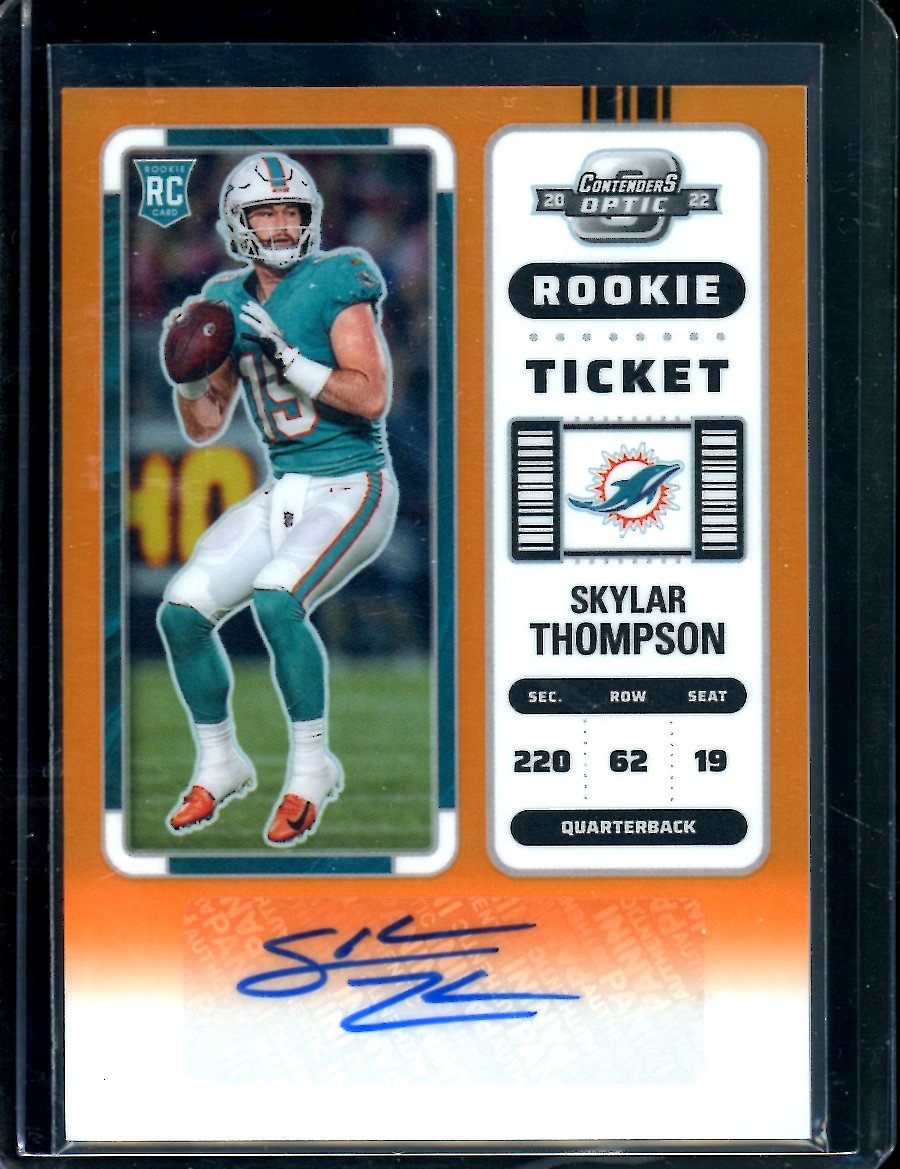 2022 Panini Contenders Optic Skylar Thompson Rookie Auto Orange /50 Dolphins