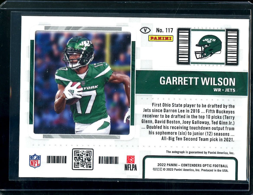 2022 Panini Contenders Optic Garrett Wilson Rookie Auto Variation Jets