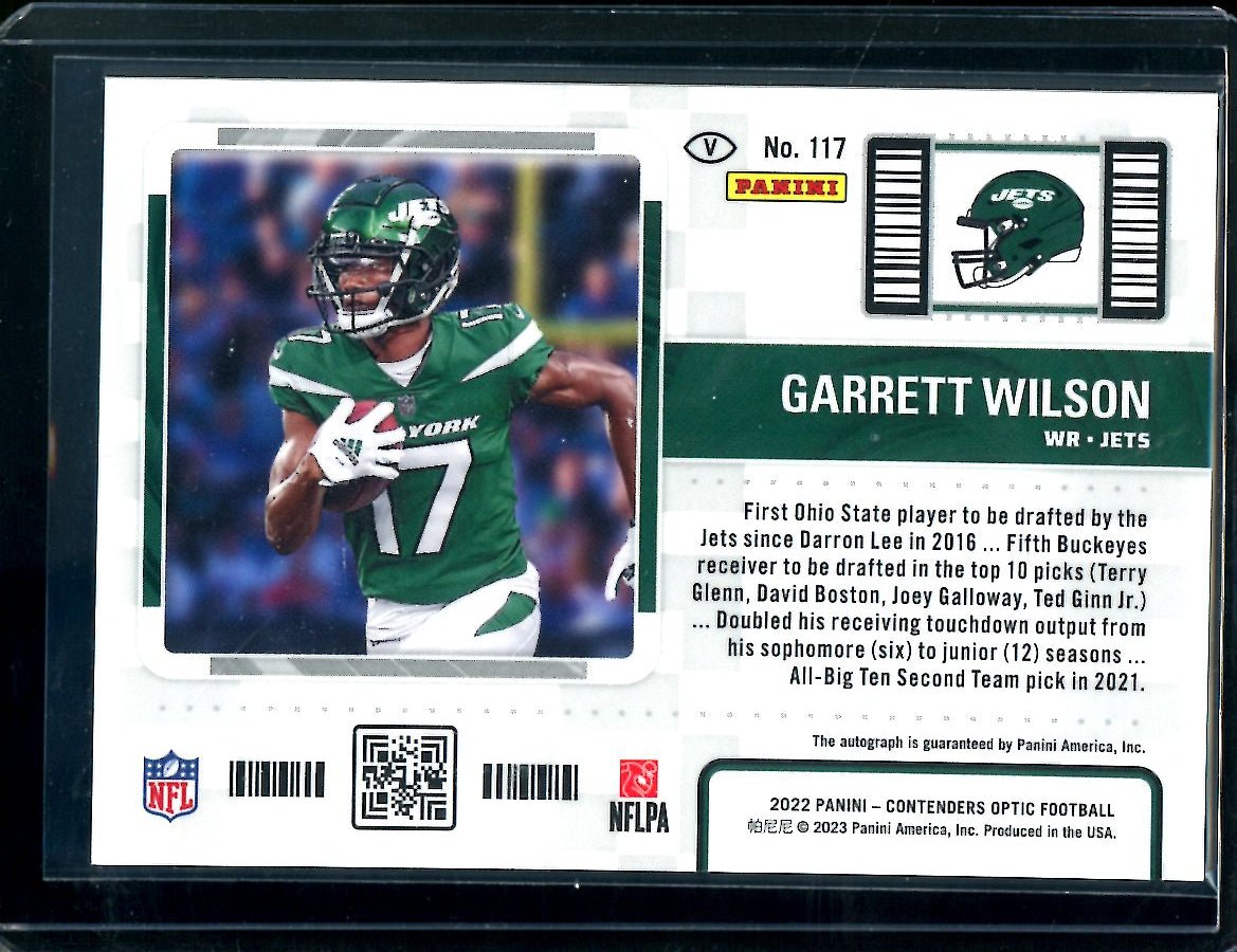 2022 Panini Contenders Optic Garrett Wilson Rookie Auto Variation Jets