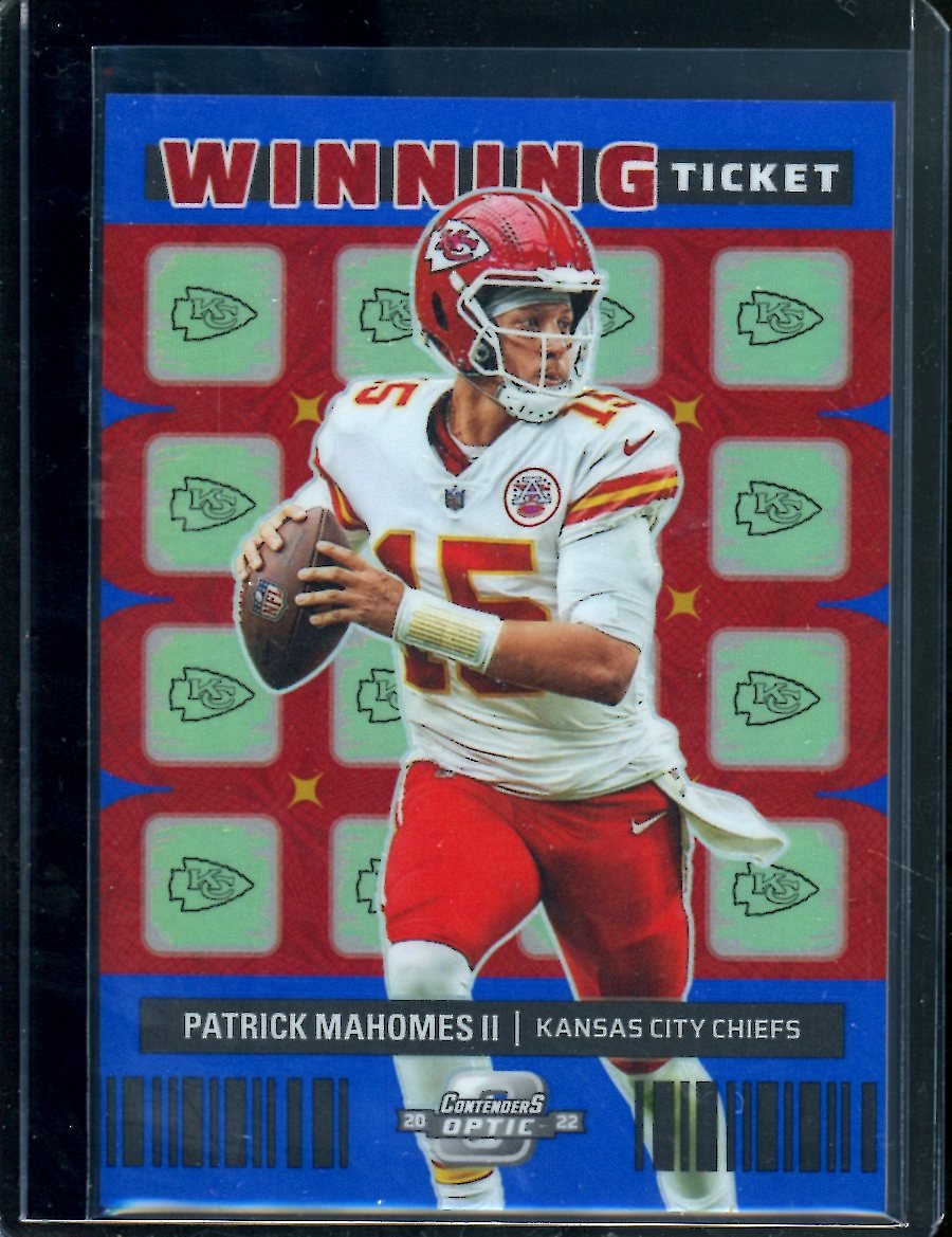 2022 Panini Contenders Optic Patrick Mahomes II Winning Ticket Blue /99 Chiefs