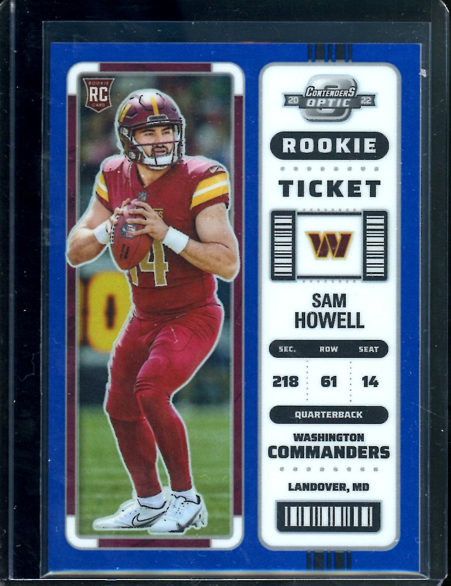 2022 Panini Contenders Optic Sam Howell Rookie Blue /99 Commanders