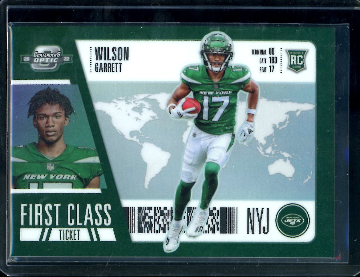 2022 Panini Contenders Optic Garrett Wilson Rookie First Class SP Jets