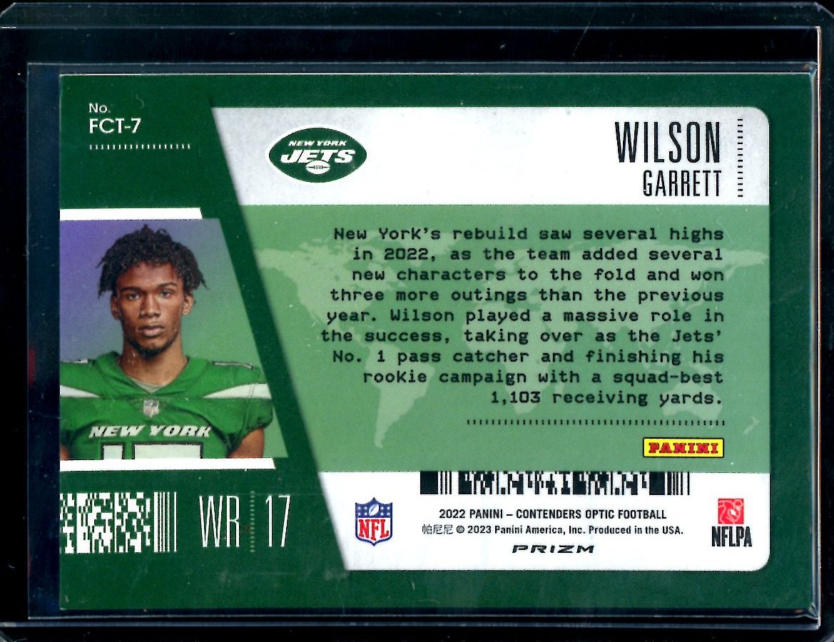 2022 Panini Contenders Optic Garrett Wilson Rookie First Class SP Jets