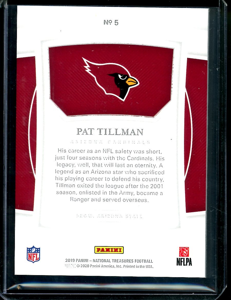 2019 Panini National Treasures Pat Tillman Red /40 Cardinals