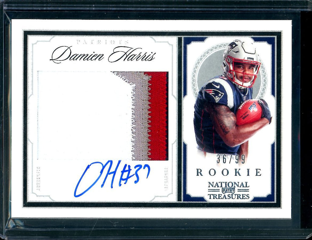 2019 Panini National Treasures Damien Harris Rookie RPA /99 Patriots