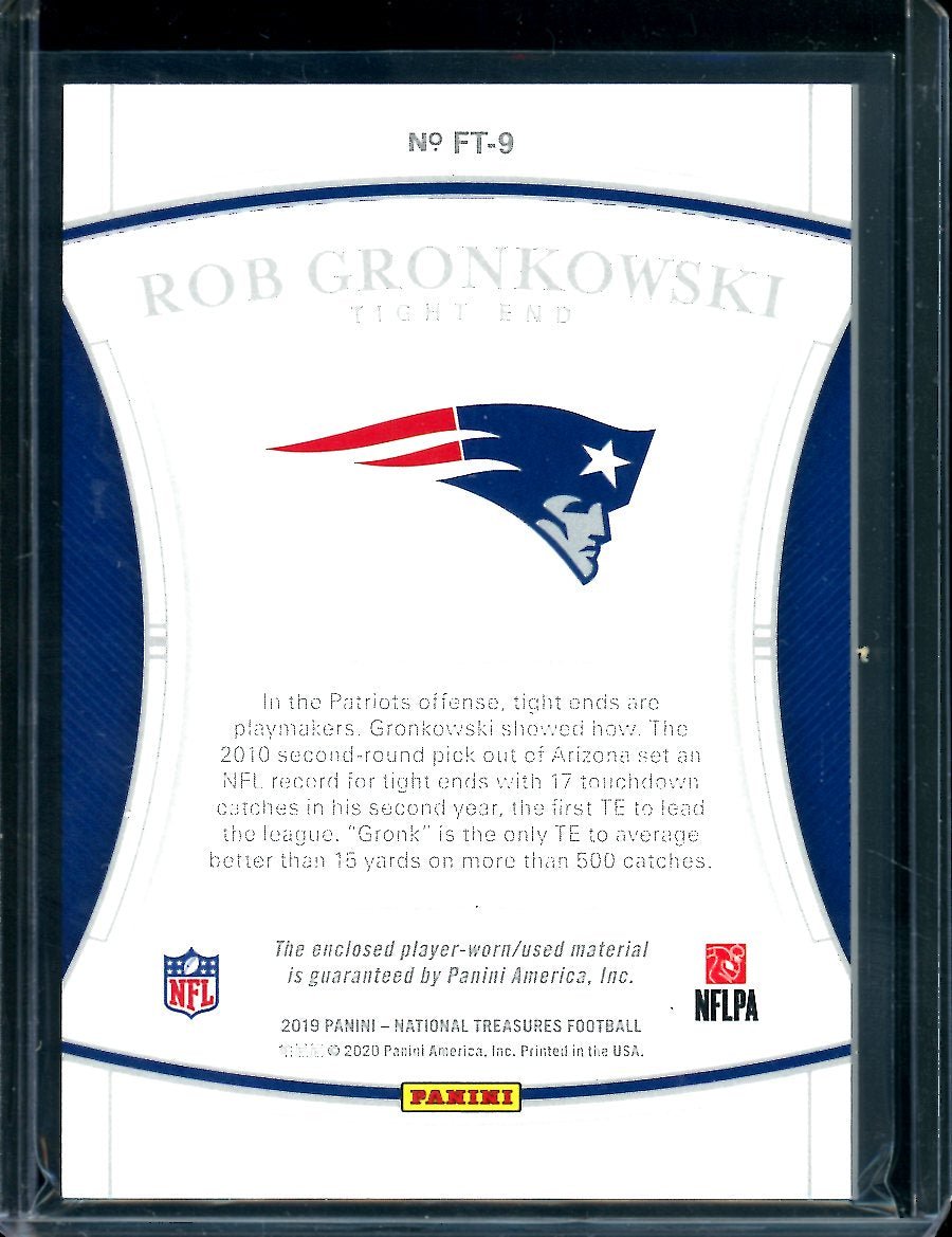 2019 Panini National Treasures Rob Gronkowski Franchise Patch /25 Patriots