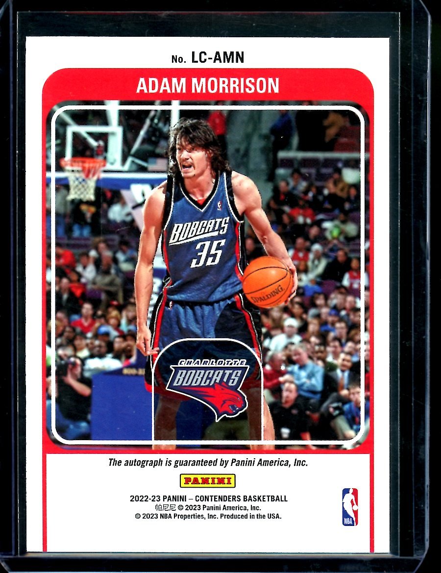2022/23 Panini Contenders Adam Morrison Legendary Auto /25 Bobcats