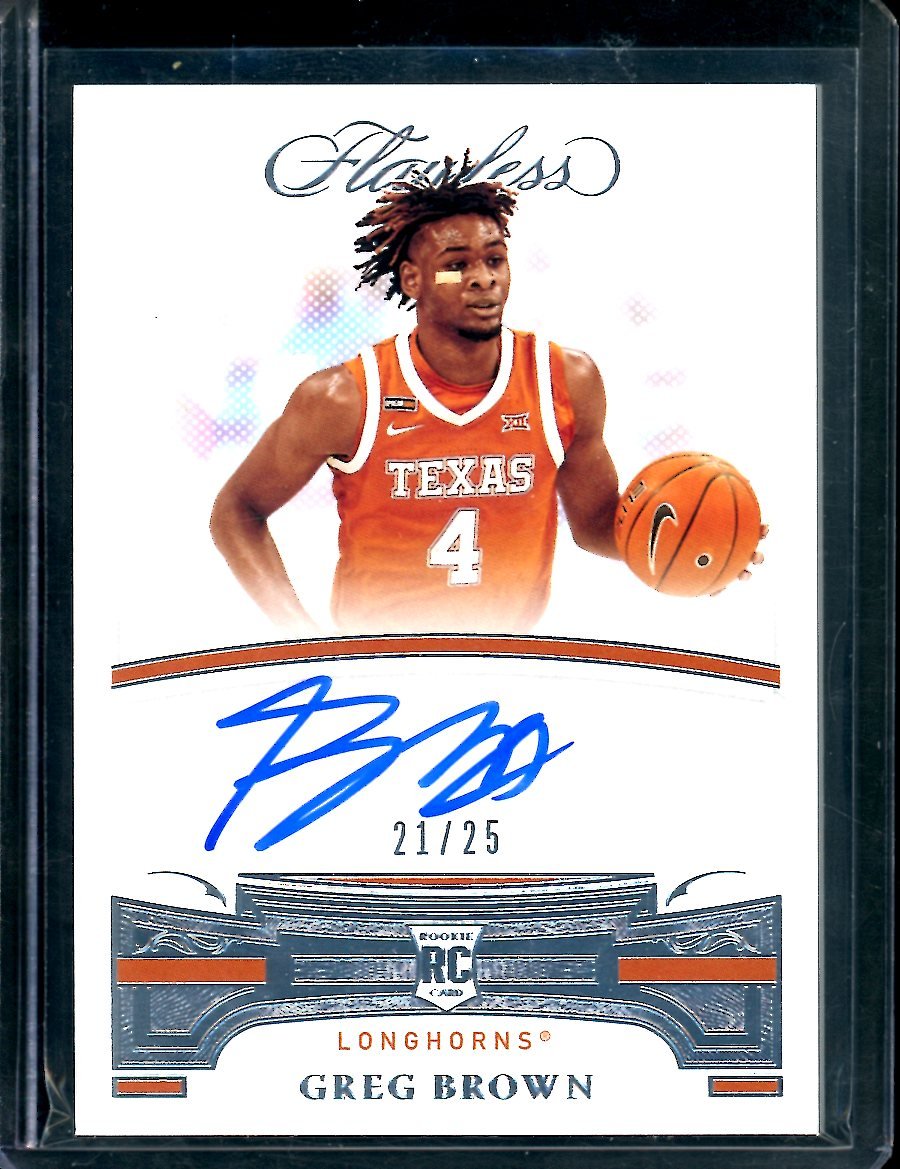 2022/23 Panini Flawless Collegiate Greg Brown Rookie Auto /25 Texas
