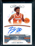 2022/23 Panini Flawless Collegiate Greg Brown Rookie Auto /25 Texas