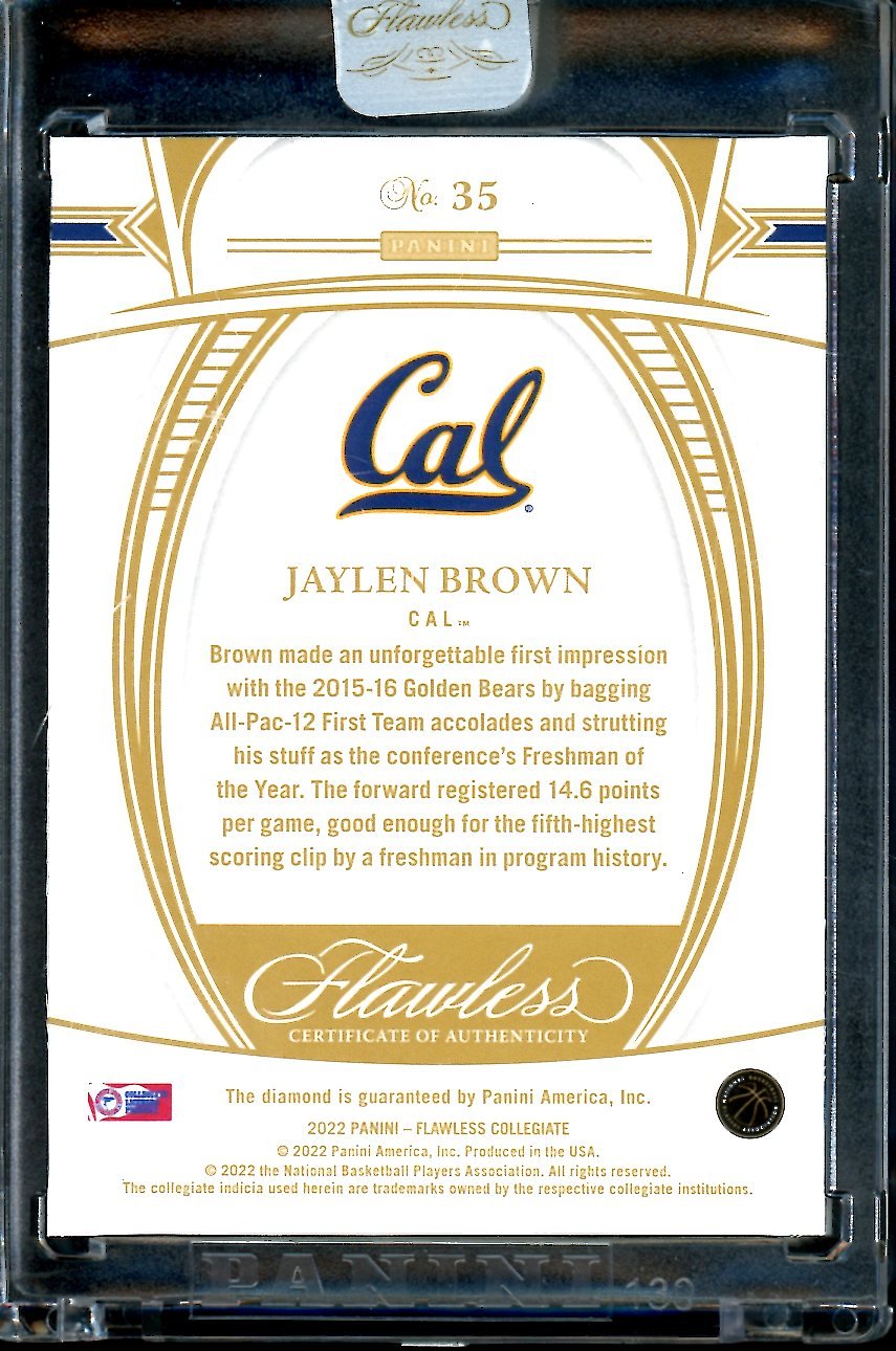 2022/23 Panini Flawless Collegiate Jaylen Brown Diamond /25 Celtics