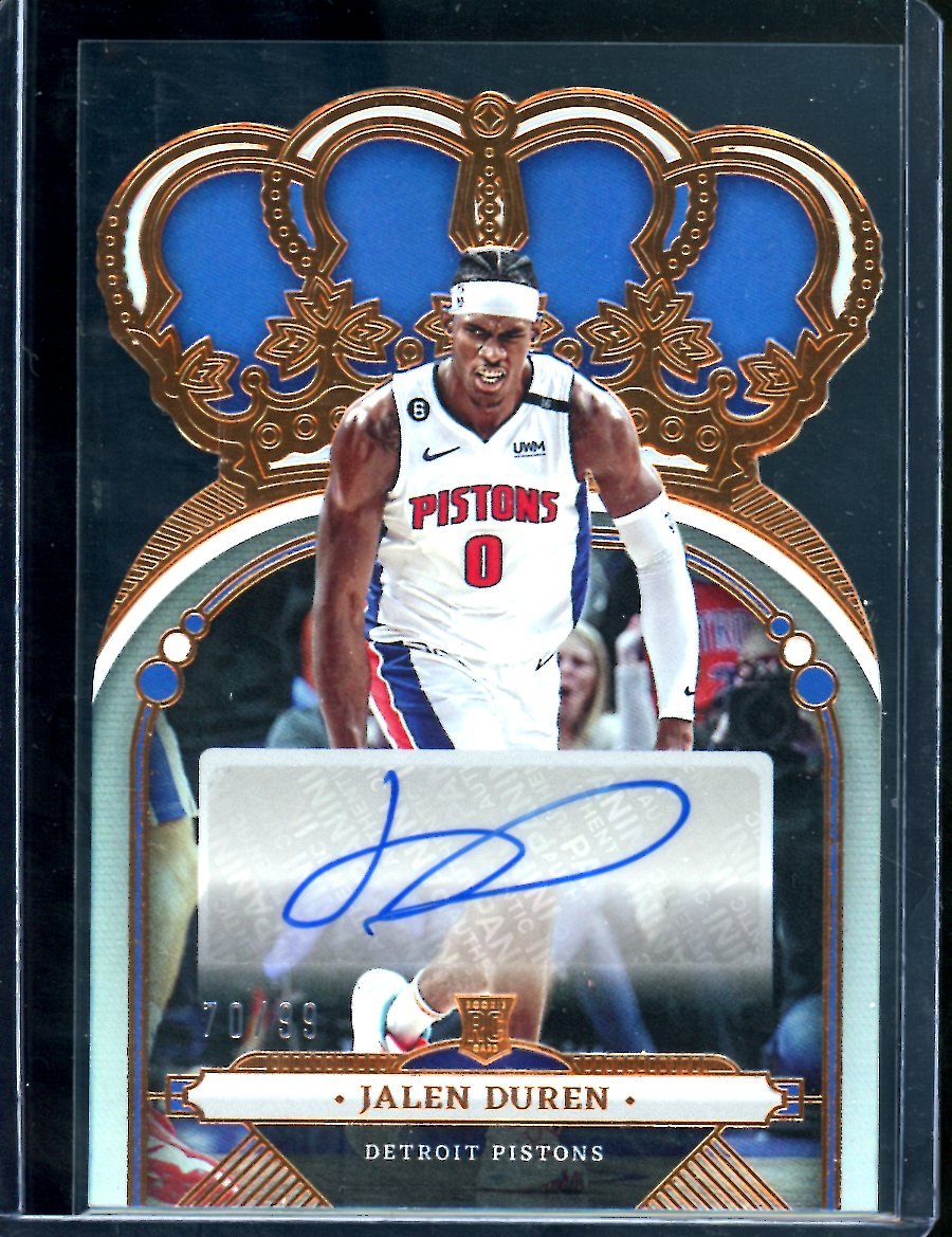 2022/23 Panini Crown Royale Jalen Duren Rookie Auto /99 Pistons