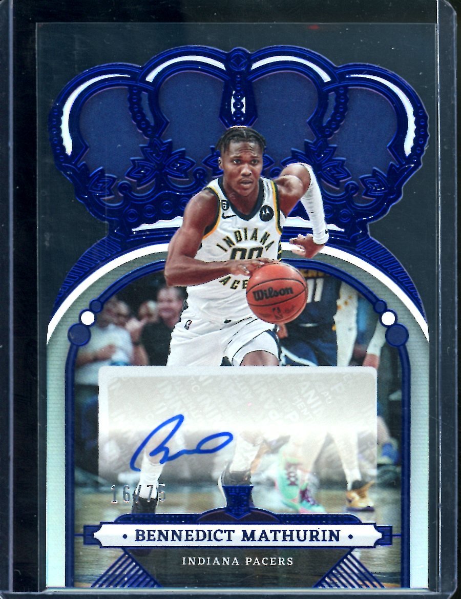 2022/23 Panini Crown Royale Bennedict Mathurin Rookie Auto /75 Pacers
