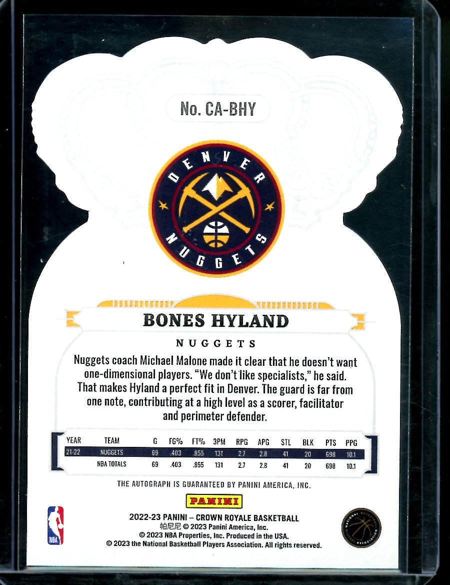 2022/23 Panini Crown Royale Bones Hyland Auto /25 Clippers