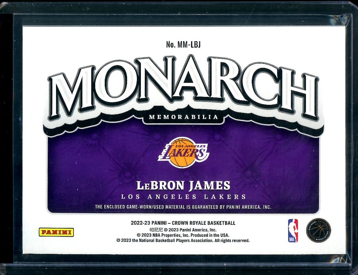 2022/23 Panini Crown Royale LeBron James Monarch Patch Lakers