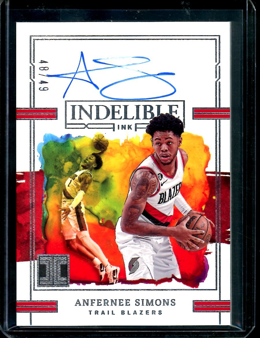 2022/23 Panini Impeccable Anfernee Simons Indelible Ink Auto /49 Trailblazers
