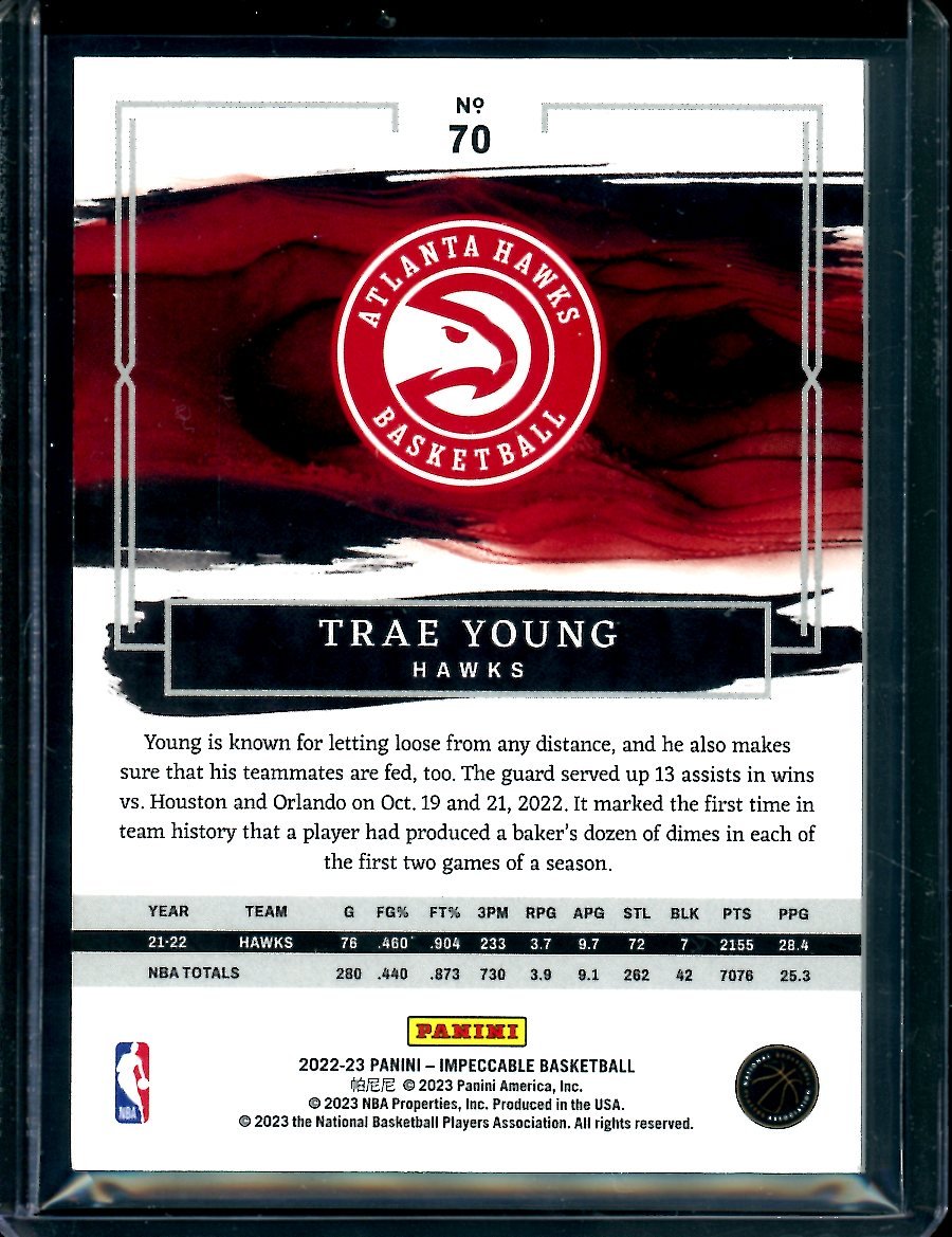 2022/23 Panini Impeccable Trae Young Green /30 Hawks