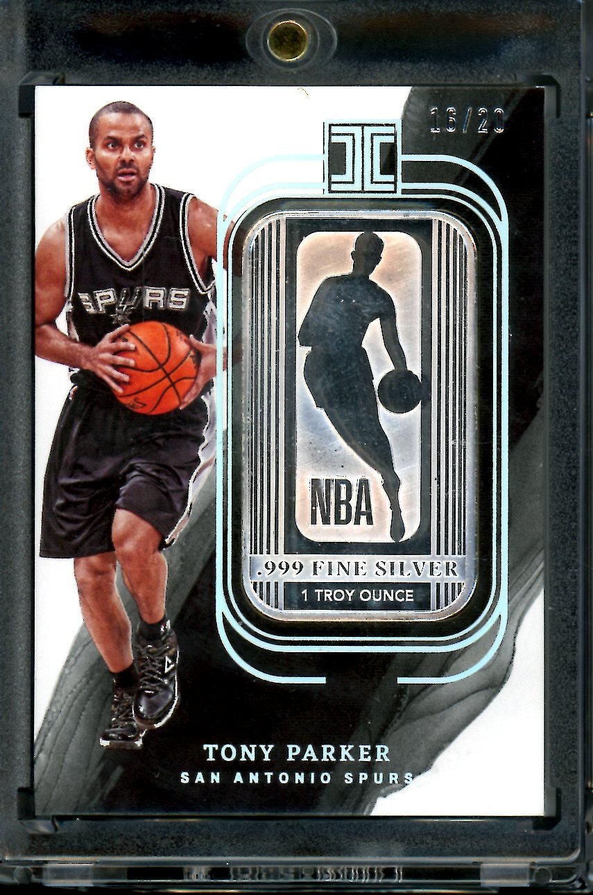2022/23 Panini Impeccable Tony Parker NBA Silver Troy Oz. /20 Spurs