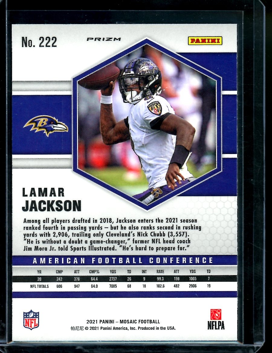 2021 Panini Mosaic Lamar Jackson Genesis SSP Ravens