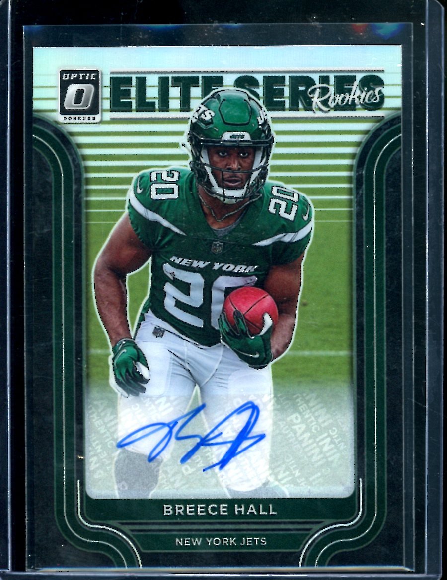 2022 Panini Optic Breece Hall Rookie Elite Series Auto /99 Jets