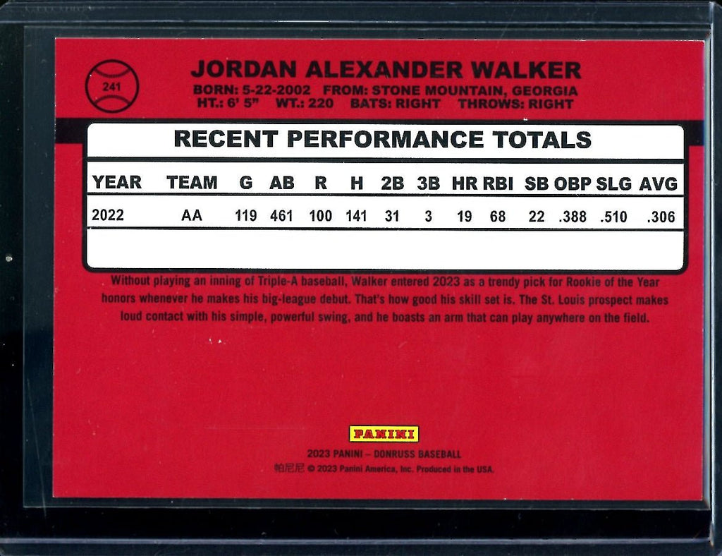 2023 Panini Donruss Jordan Walker /25 Cardinals