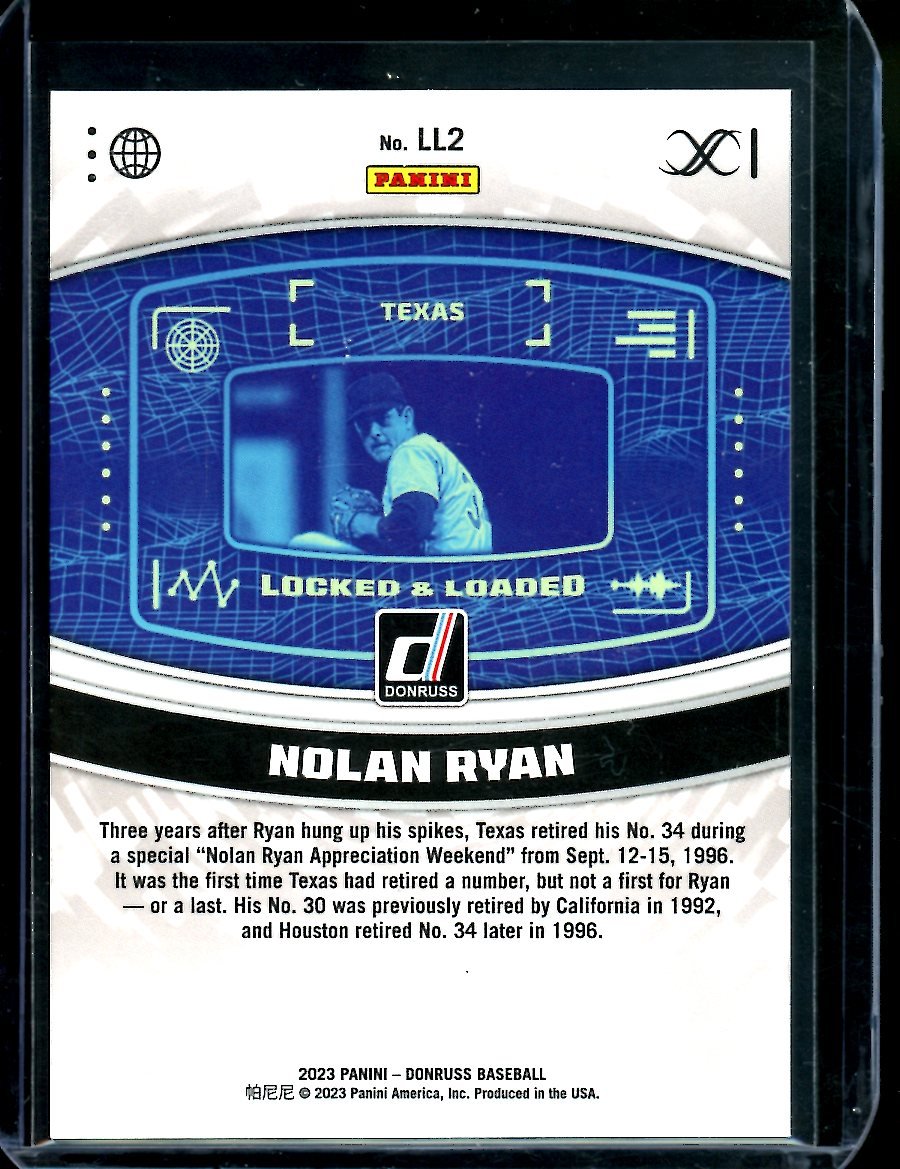 2023 Panini Donruss Nolan Ryan Locked & Loaded /25 Rangers