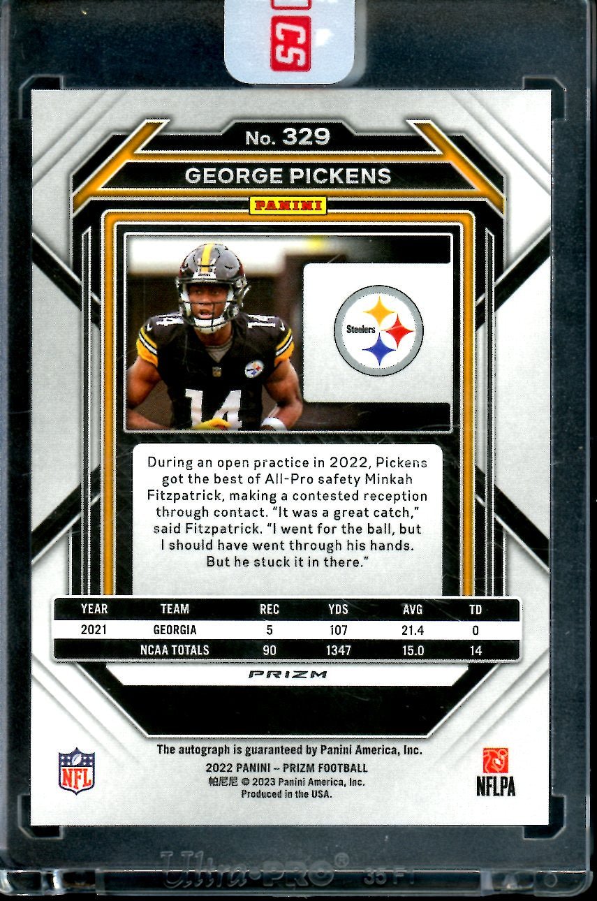 2021 Panini Prizm George Pickens Rookie Disco Auto Steelers