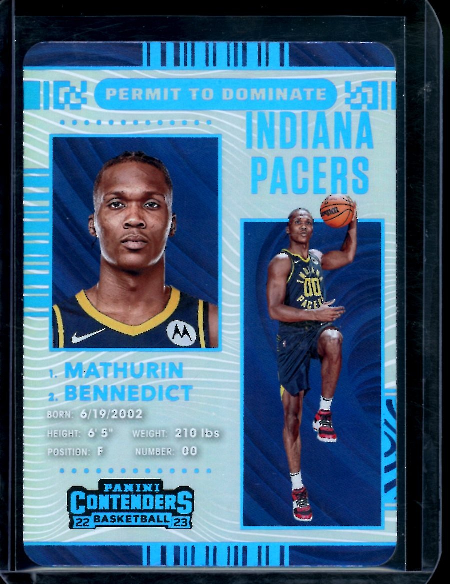2022/23 Panini Contenders Bennedict Mathurin Rookie Permit to Dominate SSP Pacers