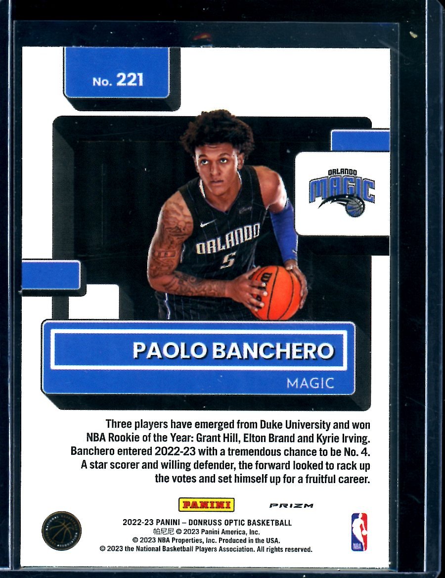 2022/23 Panini Optic Paolo Banchero Rookie Holo Magic