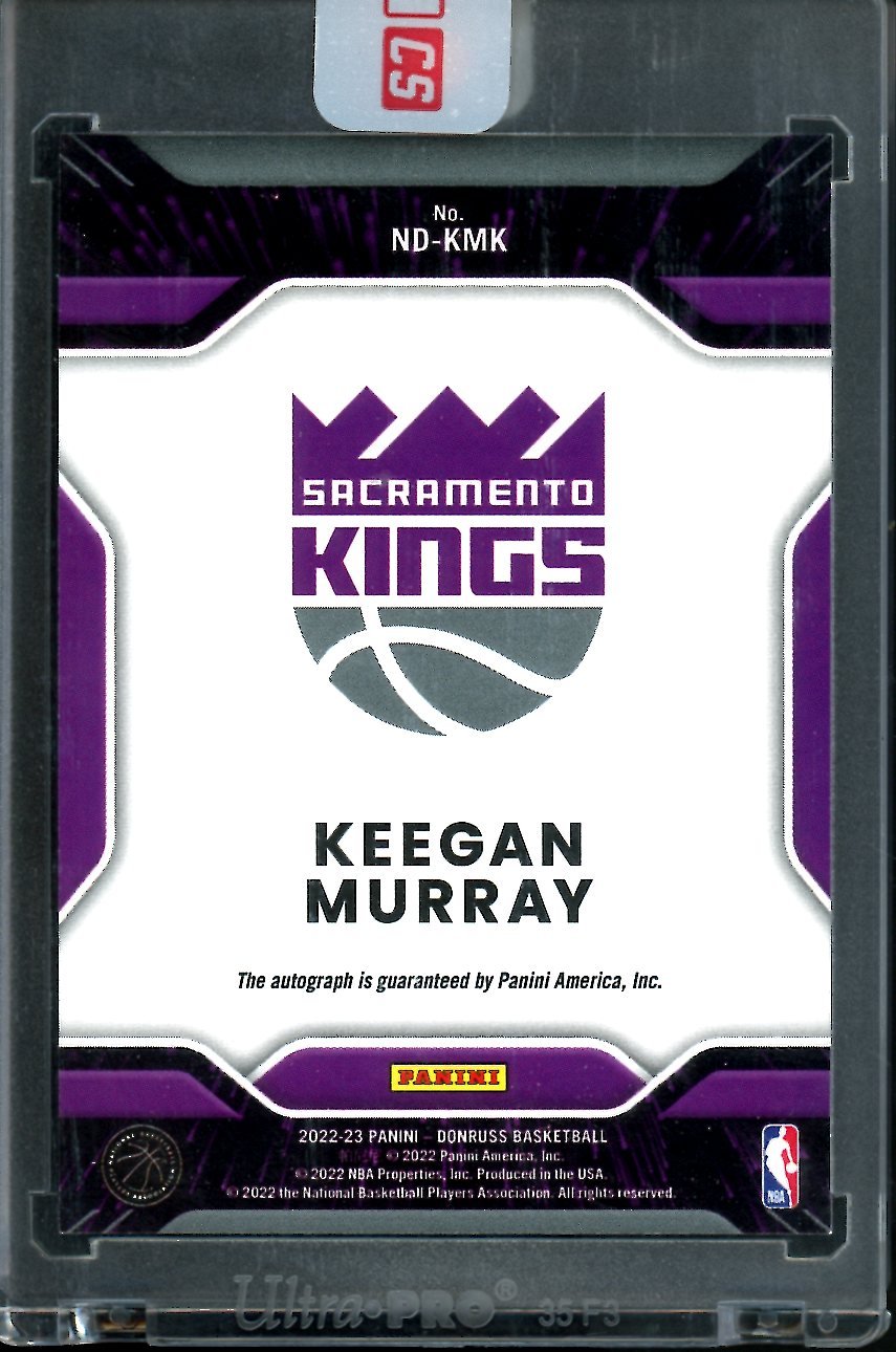 2022/23 Panini Donruss Keegan Murray Rookie Next Day Auto Kings
