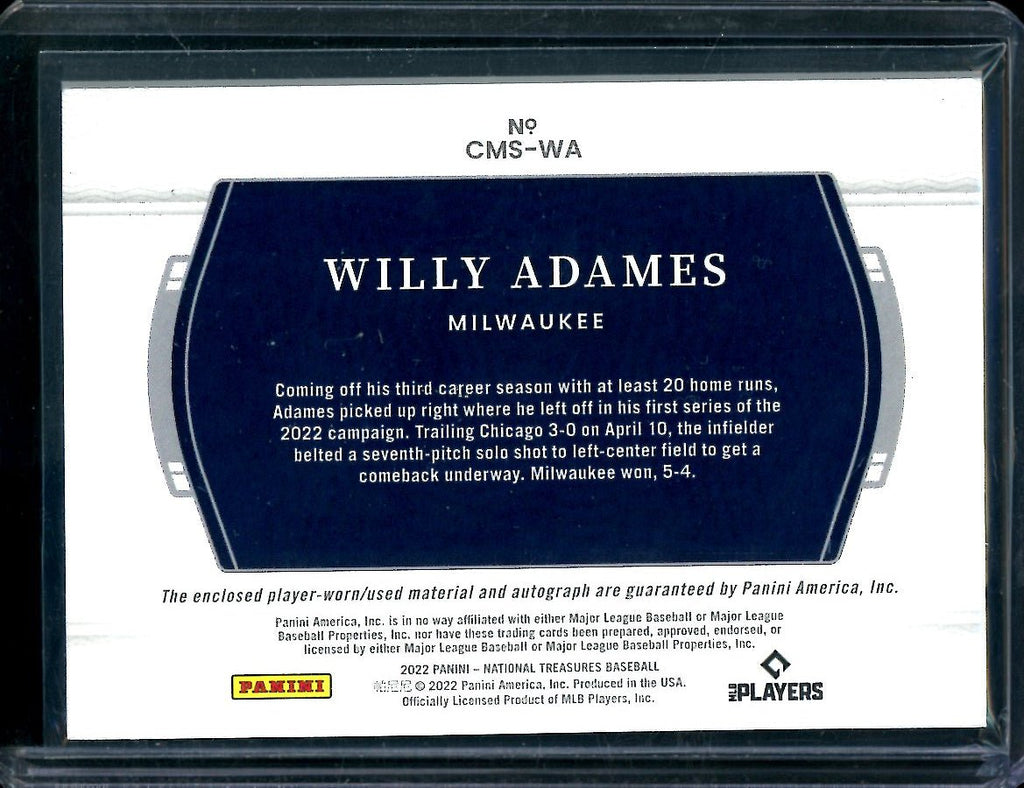 2022 Panini National Treasures Willy Adames Patch Auto /99 Brewers