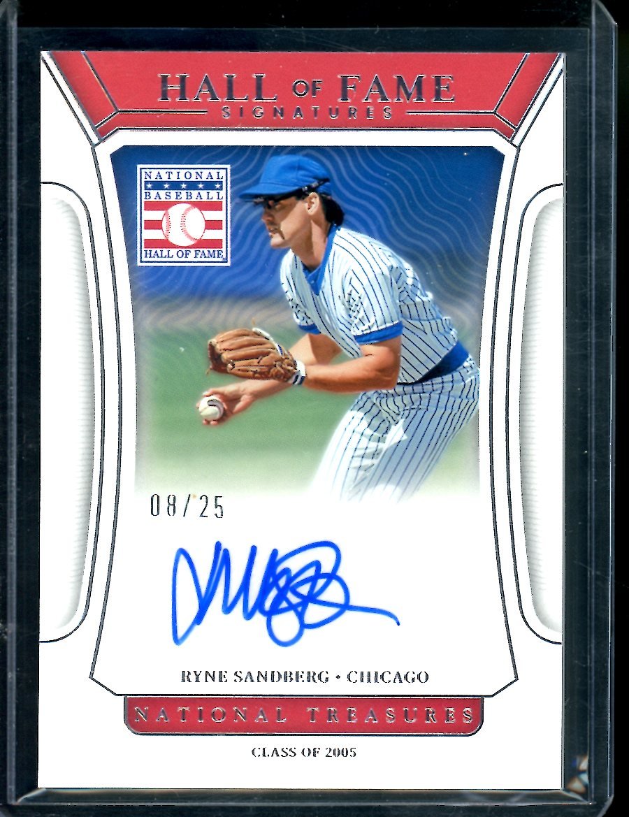 2022 Panini National Treasures Ryne Sandberg Hall of Fame Auto /25 Cubs