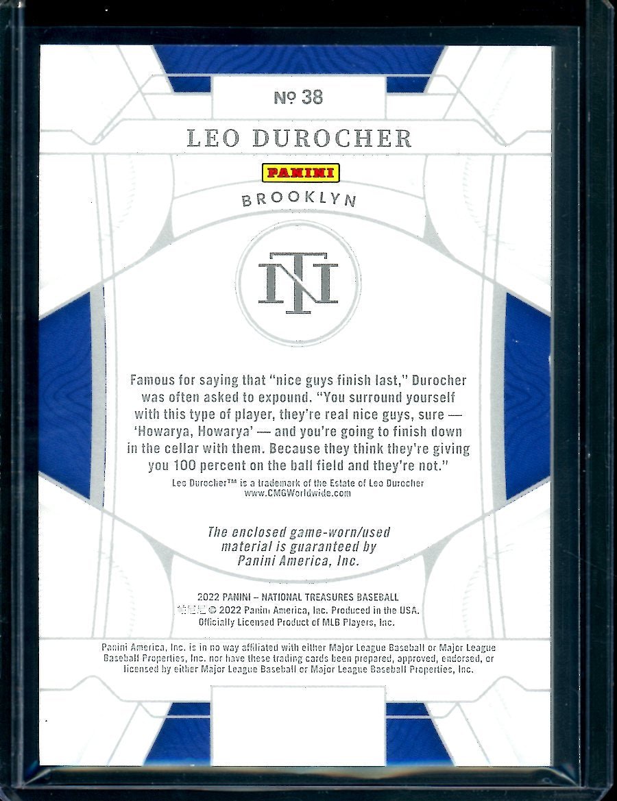 2022 Panini National Treasures Leo Durocher Patch Gold /10 Dodgers