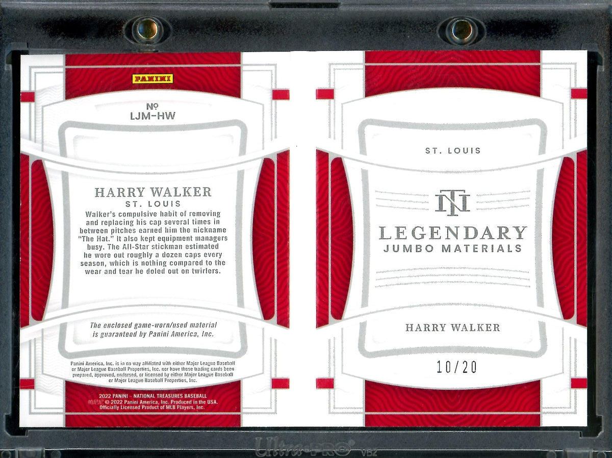 2022 Panini National Treasures Harry Walker Booklet Patch /20 Cardinals