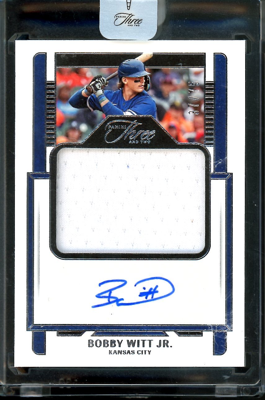 2023 Panini Three & Two Bobby Witt Jr. Patch Auto /75 Royals