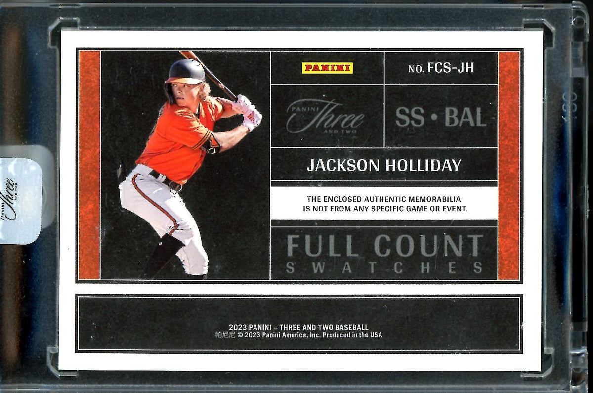 2023 Panini Three & Two Jackson Holliday Full Count Swatches Patch /49 Orioles