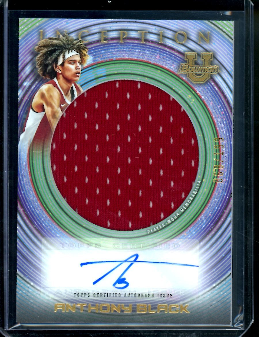 2022/23 Bowman Inception Anthony Black Patch Auto /199 Arkansas
