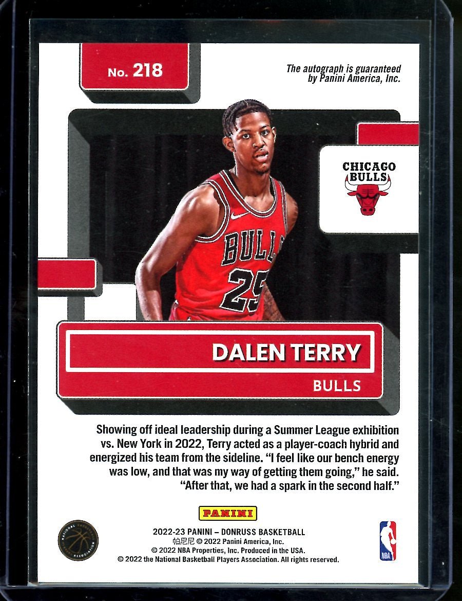 2022/23 Panini Donruss Choice Dalen Terry Rookie Auto Red /99