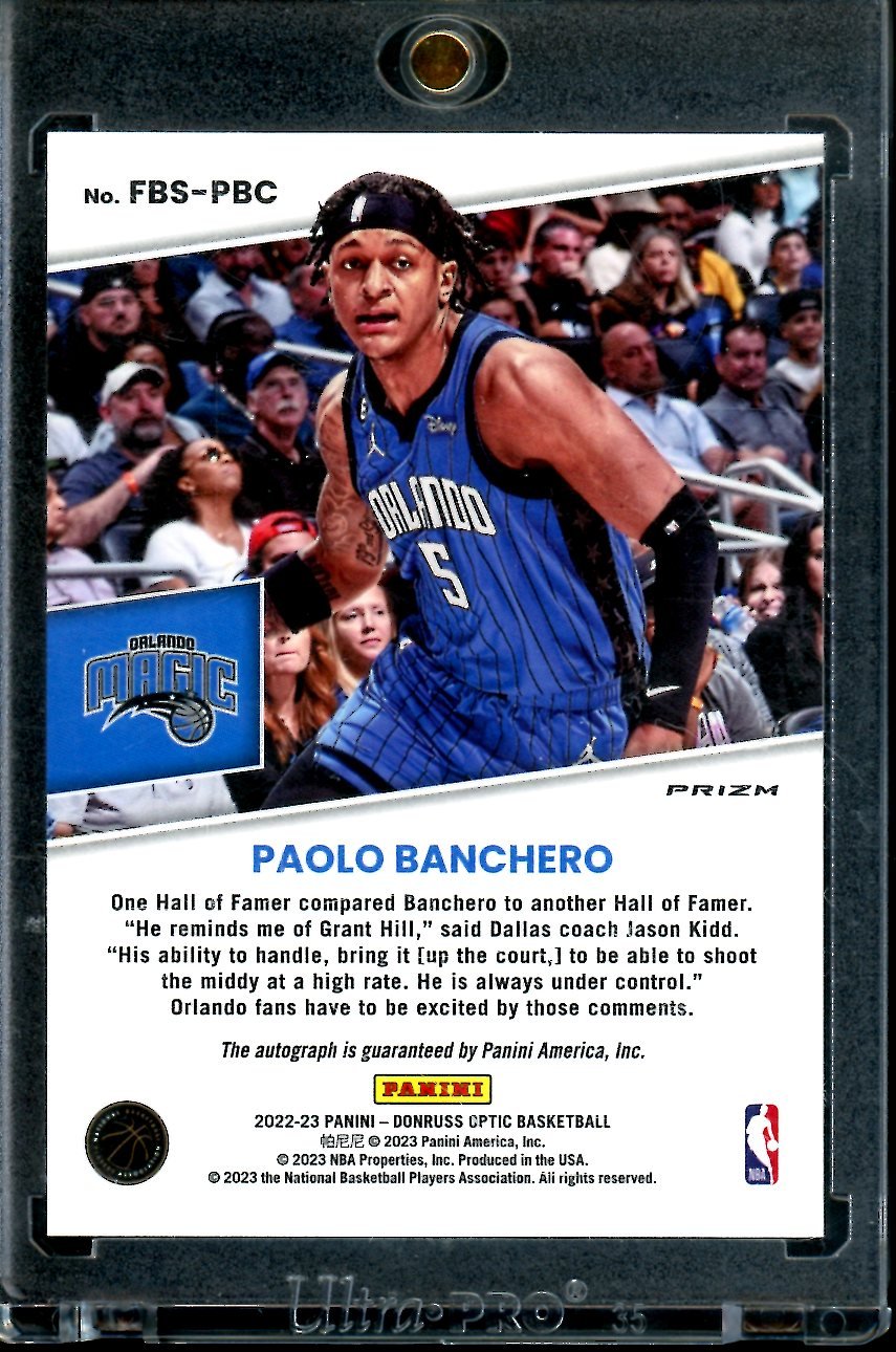 2022/23 Panini Optic Paolo Banchero Rookie Fast Break Auto Magic