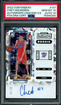 2022/23 Panini Contenders Chet Holmgren Rookie Ticket Auto Cracked Ice /25 PSA 10/10 Thunder