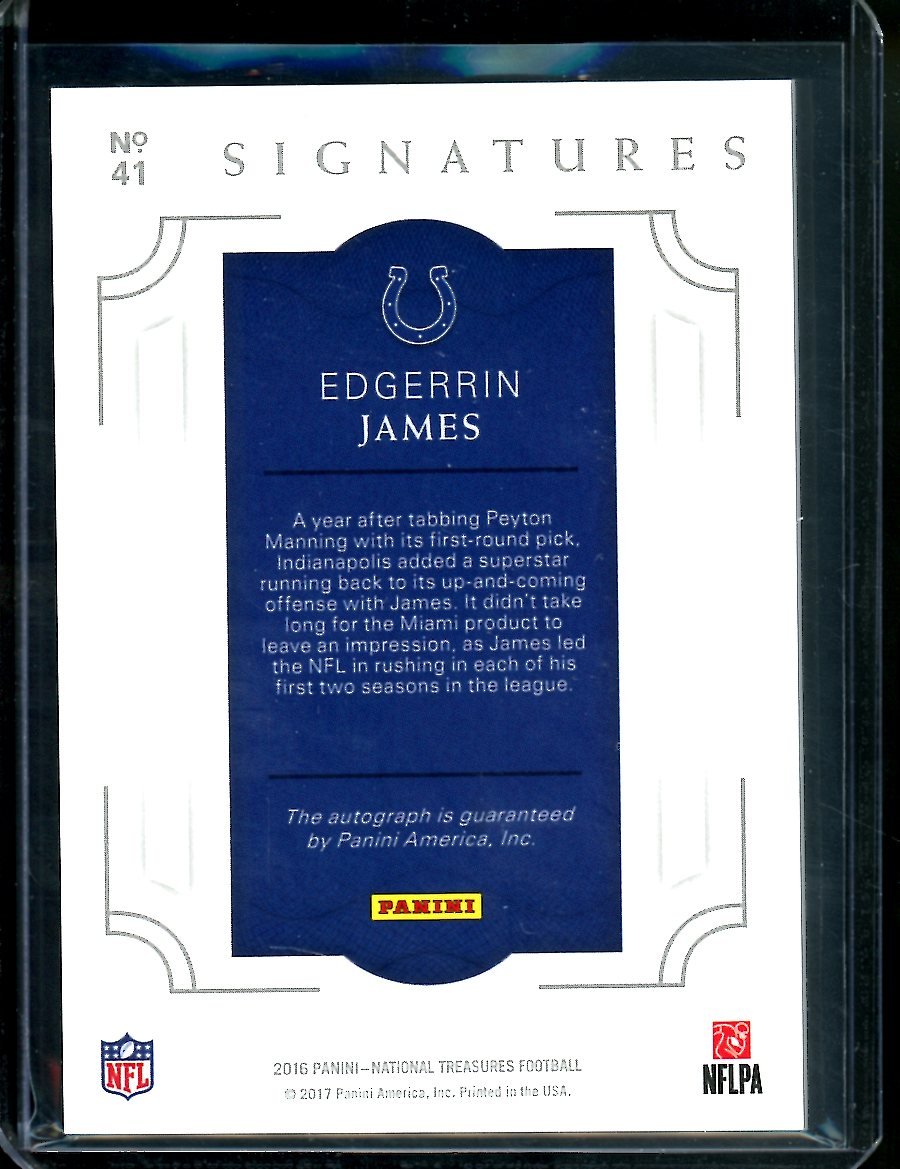 2016 Panini National Treasures Edgerrin James Auto /49 Colts
