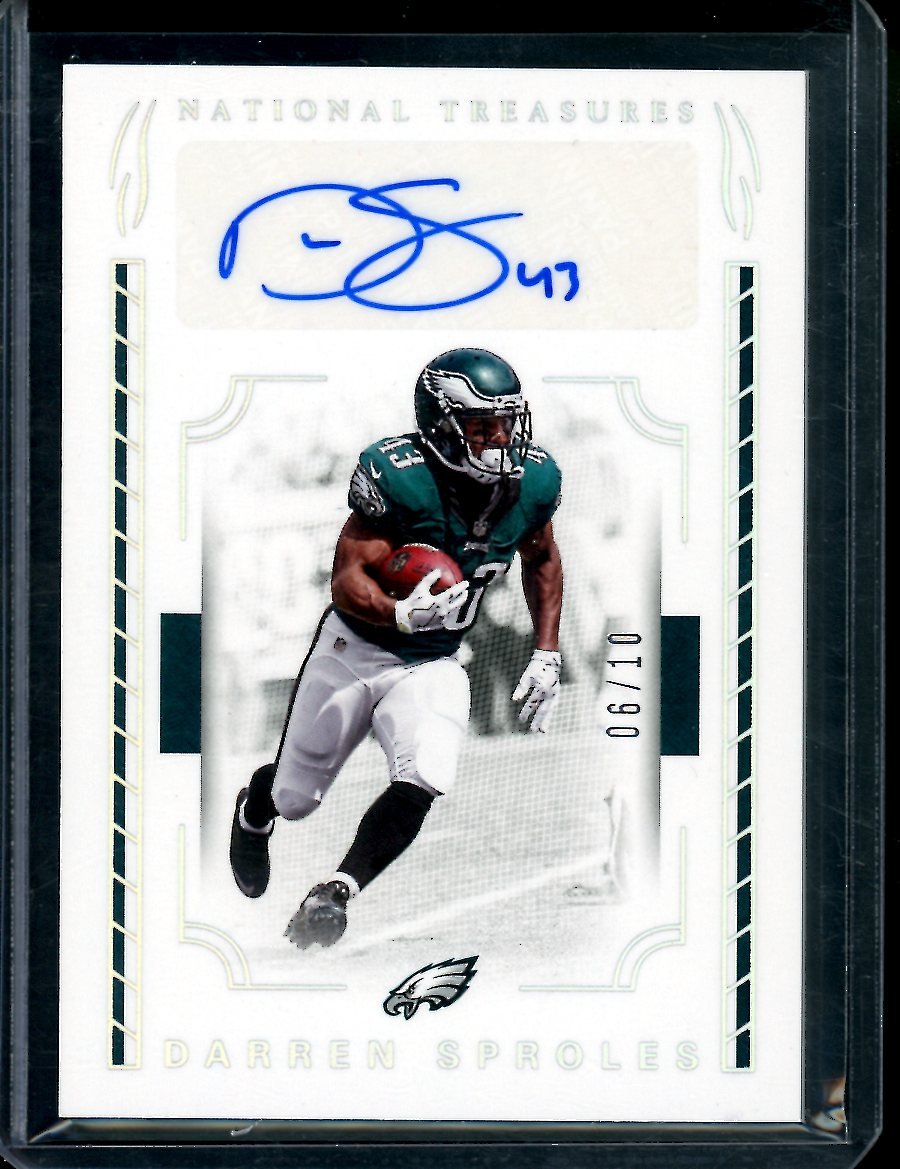 2016 Panini National Treasures Darren Sproles Auto Gold /10 Eagles